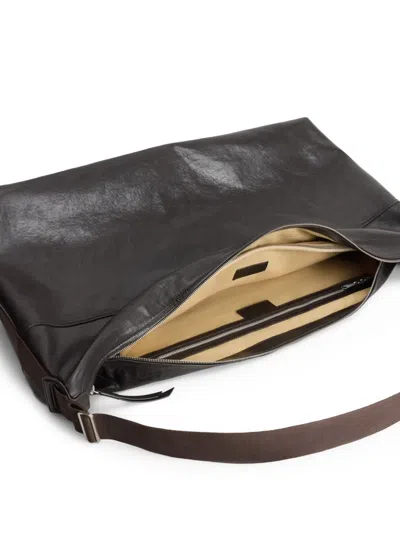 Lemaire Berlingot Leather Holdall In Black