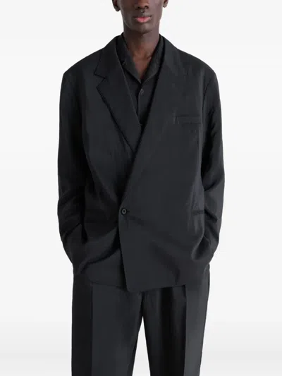 Lemaire Single-breasted Blazer In Black