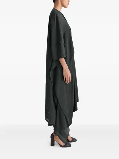Lemaire Asymmetrical Pleated Blouse Dress In Black