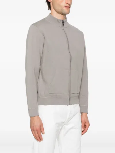 Antony Morato Fine-ribbed Zip-up Jacket In Neutral