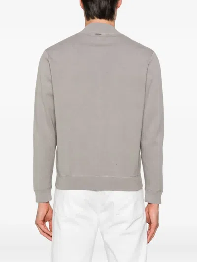 Antony Morato Fine-ribbed Zip-up Jacket In Neutral