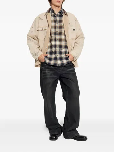 Misbhv Marfa Pocket Ripped Jacket In Neutral