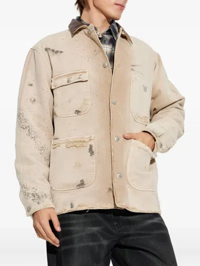 Misbhv Marfa Pocket Ripped Jacket In Neutral