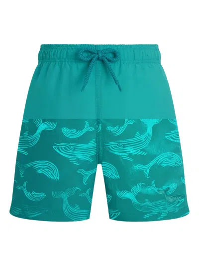 Vilebrequin Elasticated-waistband Whale Swim Shorts In Green