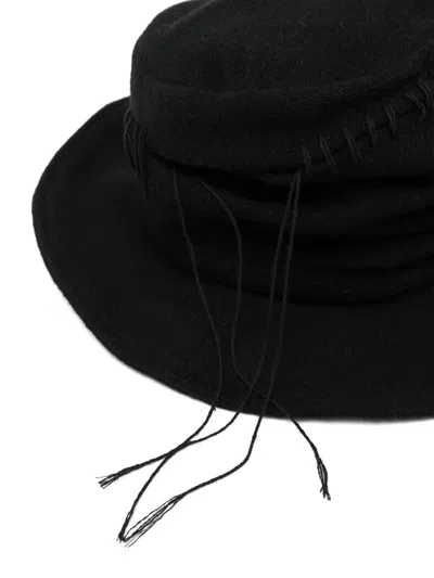 Y's Embroidered Bucket Hat In Black