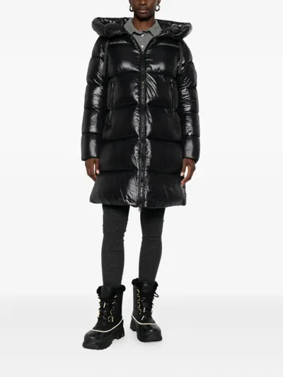 Save The Duck Isabel Long Down Jacket In Black