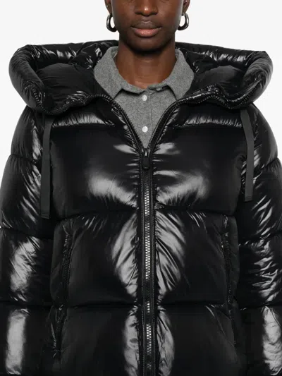 Save The Duck Isabel Long Down Jacket In Black