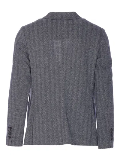 Circolo 1901 Double-breasted Chevron Jacket Pockets In Gray