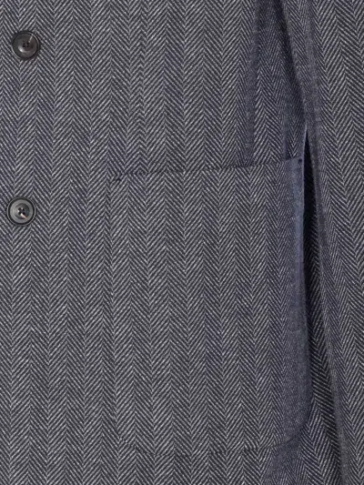 Circolo 1901 Double-breasted Chevron Jacket Pockets In Gray