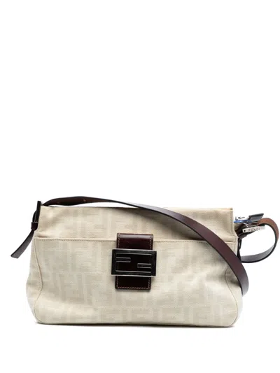 Pre-owned Fendi 20th Century Zucca Canvas Shoulder Bag In Brown
