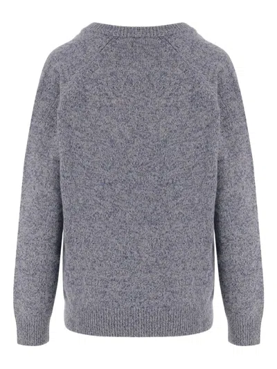 Aspesi Wool Sweater With V-neck In Blue