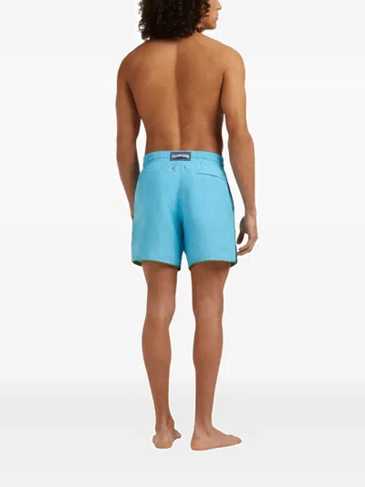Vilebrequin Drawstring Piped-trim Swim Shorts In Blue