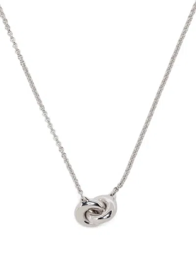 Tom Wood Sphere Double-pendant Necklace In Silver