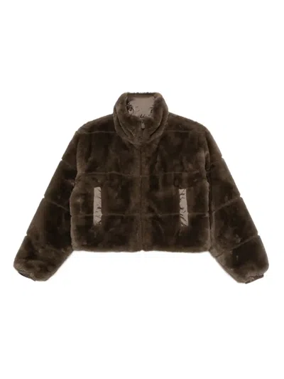 Save The Duck Reversible Faux-fur Jacket In Brown