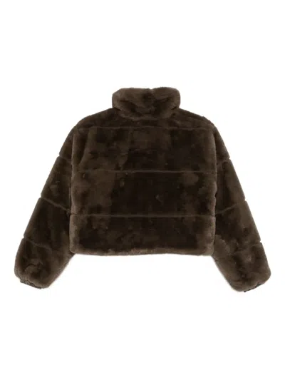 Save The Duck Reversible Faux-fur Jacket In Brown