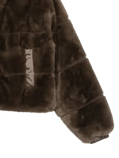 Save The Duck Reversible Faux-fur Jacket In Brown