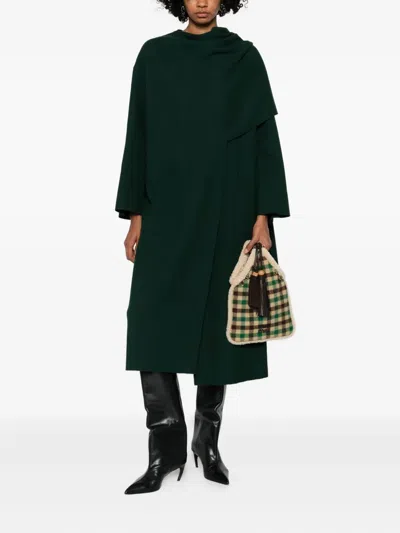 Niū Draped Coat In Green