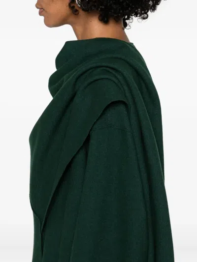 Niū Draped Coat In Green