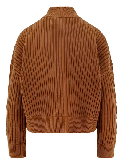 Max Mara Afelio Wool And Cashmere Cardigan In Brown