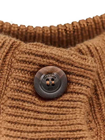 Max Mara Afelio Wool And Cashmere Cardigan In Brown
