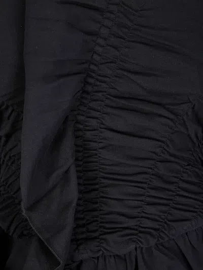 Cecilie Bahnsen Ruched Stretch-cotton Jersey T-shirt In Black