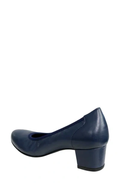 David Tate Simona Block Heel Pump In Blue