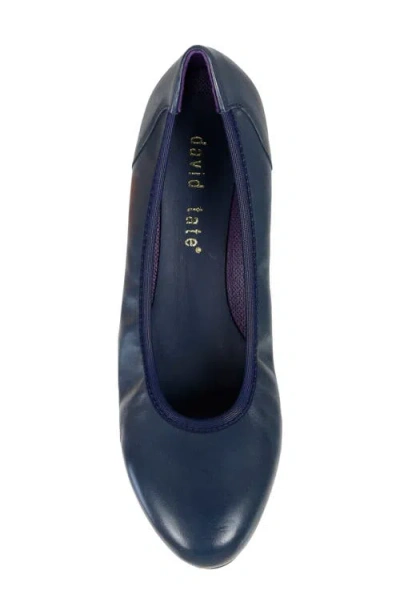 David Tate Simona Block Heel Pump In Blue