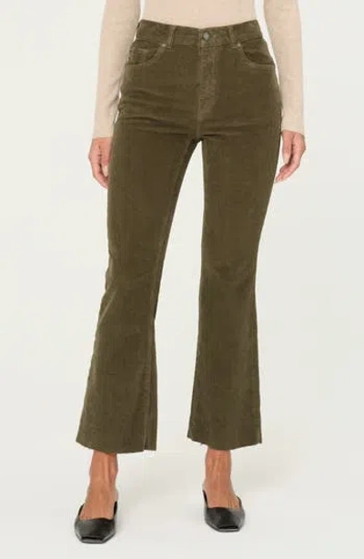 Dl1961 Bridget Bootcut High Rise Instasculpt Corduroy Crop Jeans In Green