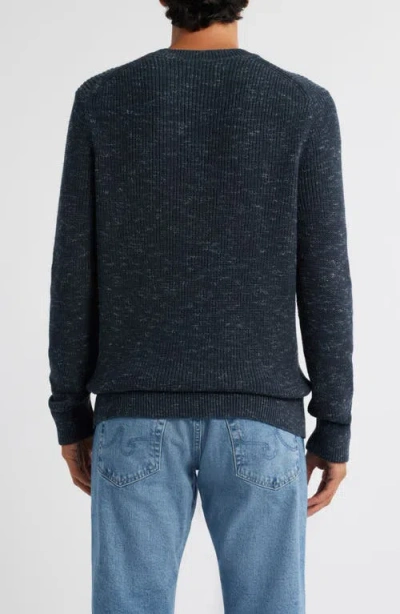 Treasure & Bond Space Dye Crewneck Cotton Blend Sweater In Blue