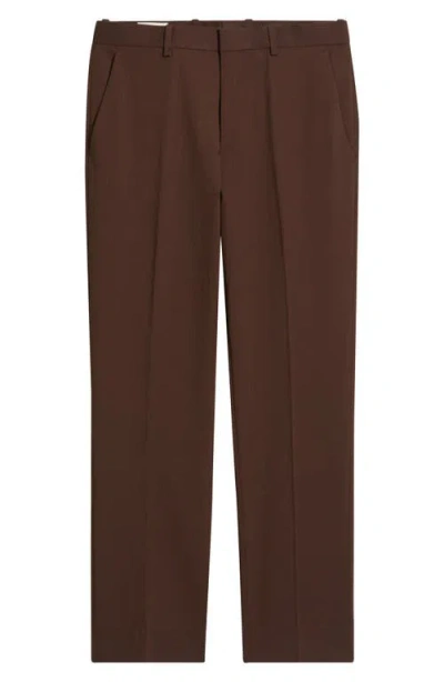 Open Edit Slim Fit Solid Flat Front Stretch Suit Pants In Brown