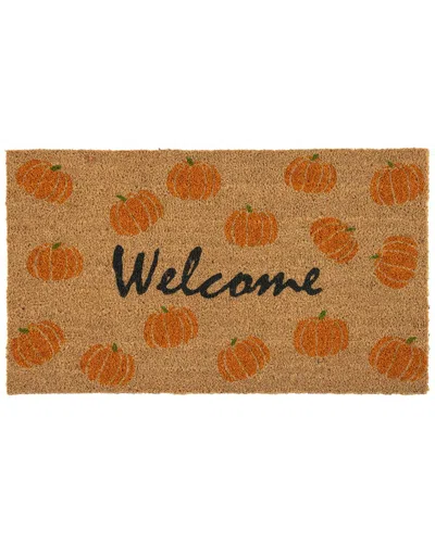 Shiraleah Welcome Pumpkin Doormat In Brown