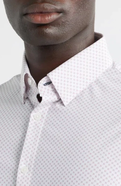 Mizzen + Main Mizzen+main Leeward Trim Fit Dot Performance Button-up Shirt In White