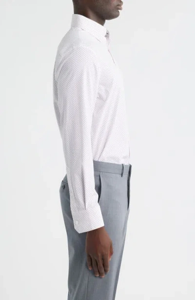 Mizzen + Main Mizzen+main Leeward Trim Fit Dot Performance Button-up Shirt In White
