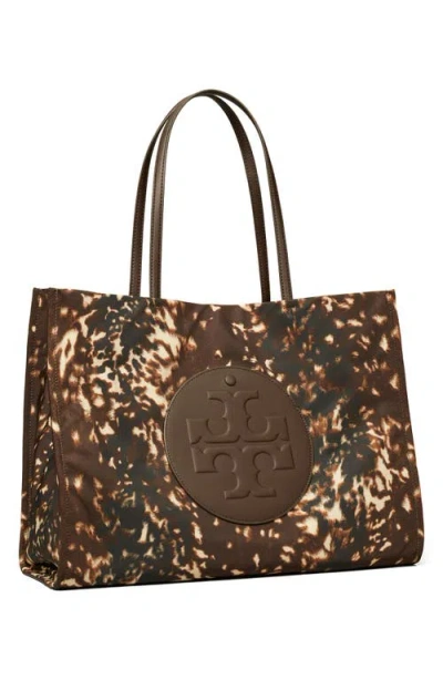 Tory Burch Ella Print Tote In Brown
