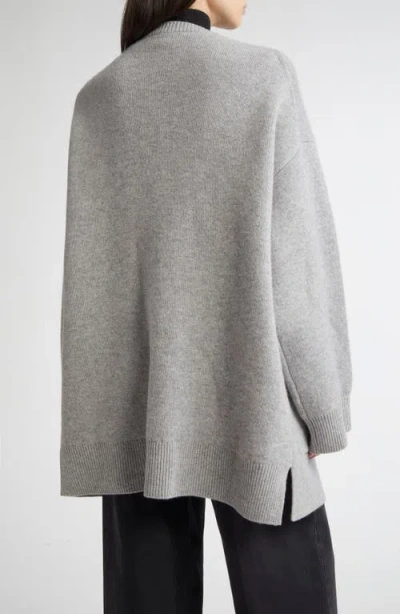 Totême Toteme Longline Stretch Cashmere & Wool Cardigan In Gray