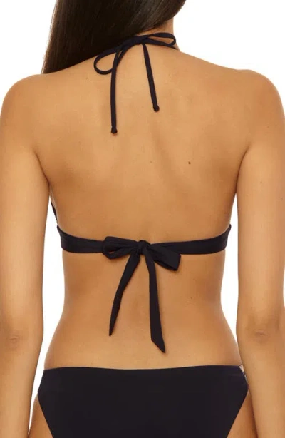 Becca Womens Fiesta Basket Weave Trim Hatler Top Bottoms In Black