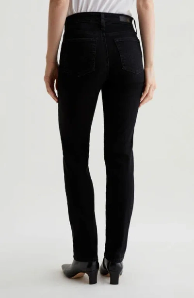 Ag Mari High Waist Slim Ankle Straight Leg Jeans In Black