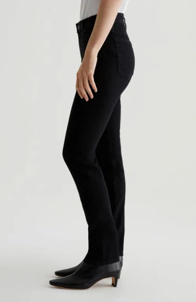 Ag Mari High Waist Slim Ankle Straight Leg Jeans In Black
