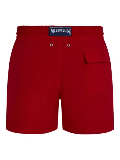 Vilebrequin Men Long Swim Shorts Water-reactive Ronde Des Tortues In Red