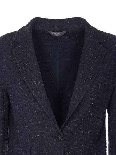 Circolo 1901 Tailored Jacket With Notch Lapel And Pockets In Blue