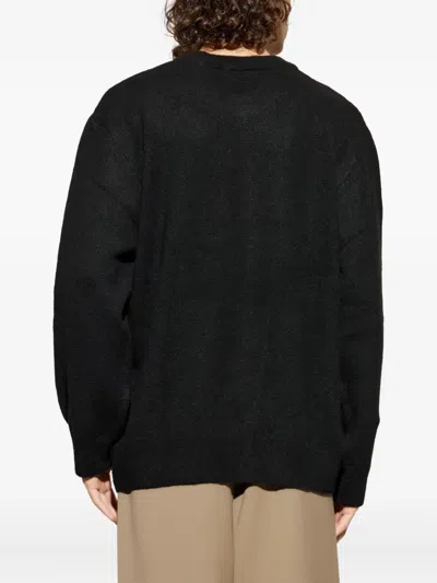 Carhartt Long Sleeve Crew Neck Sweater With Ribbed Cuffs In Black
