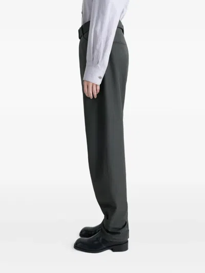Lemaire Curved Tailored Pants In Gray