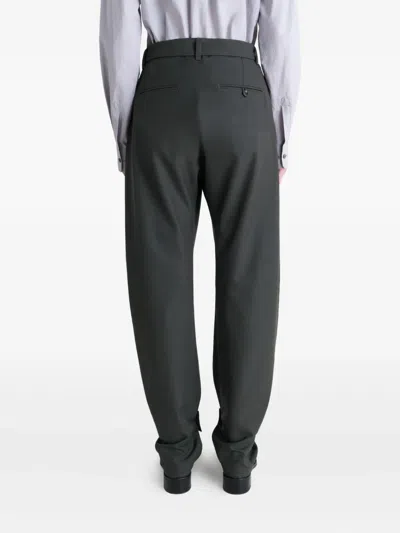 Lemaire Curved Tailored Pants In Gray