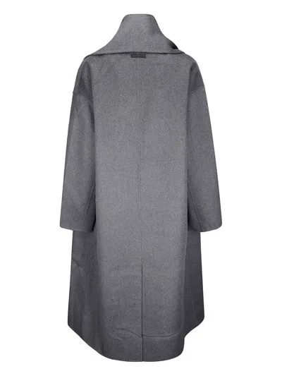 Calvin Klein Double-faced Wool Scarf Coat In Gray