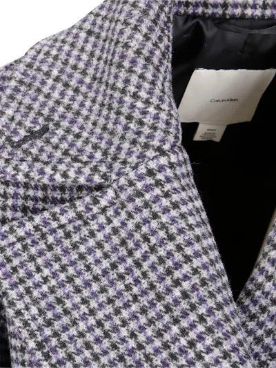 Calvin Klein Double-breasted Tailored Pea Coat In Multi
