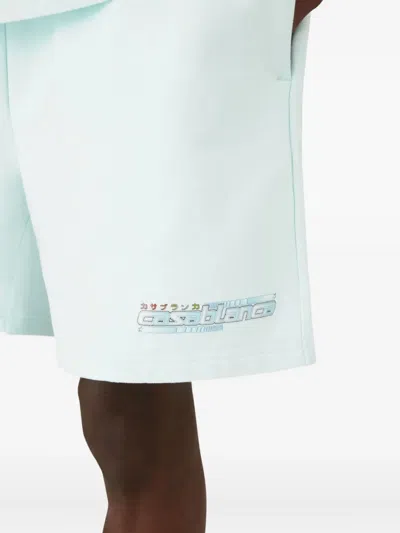Casablanca Manga Tennis Ball Logo-print Cotton Shorts In Blue