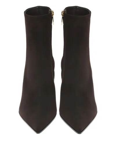 Gianvito Rossi 55mm Keinna Pointed-toe Block-heel Boots In Brown
