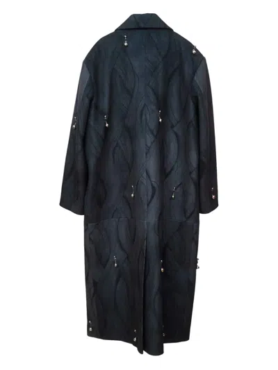 Kata Szegedi Sofia Pierced Patterned Coat In Gray