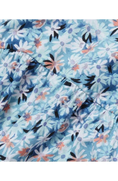 Lands' End Girls Long Sleeve Gathered Waist Jersey Dress In Blue