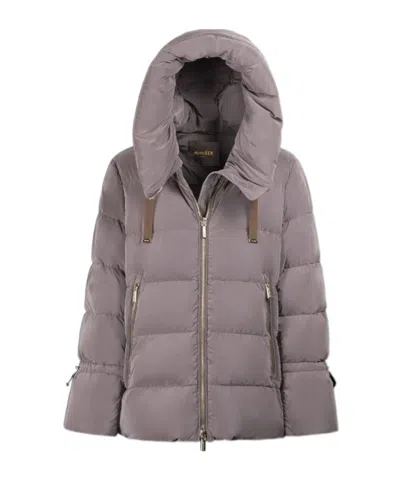 Moorer Trapezoidal Quilted Down Jacket With Transformative Design In Gray